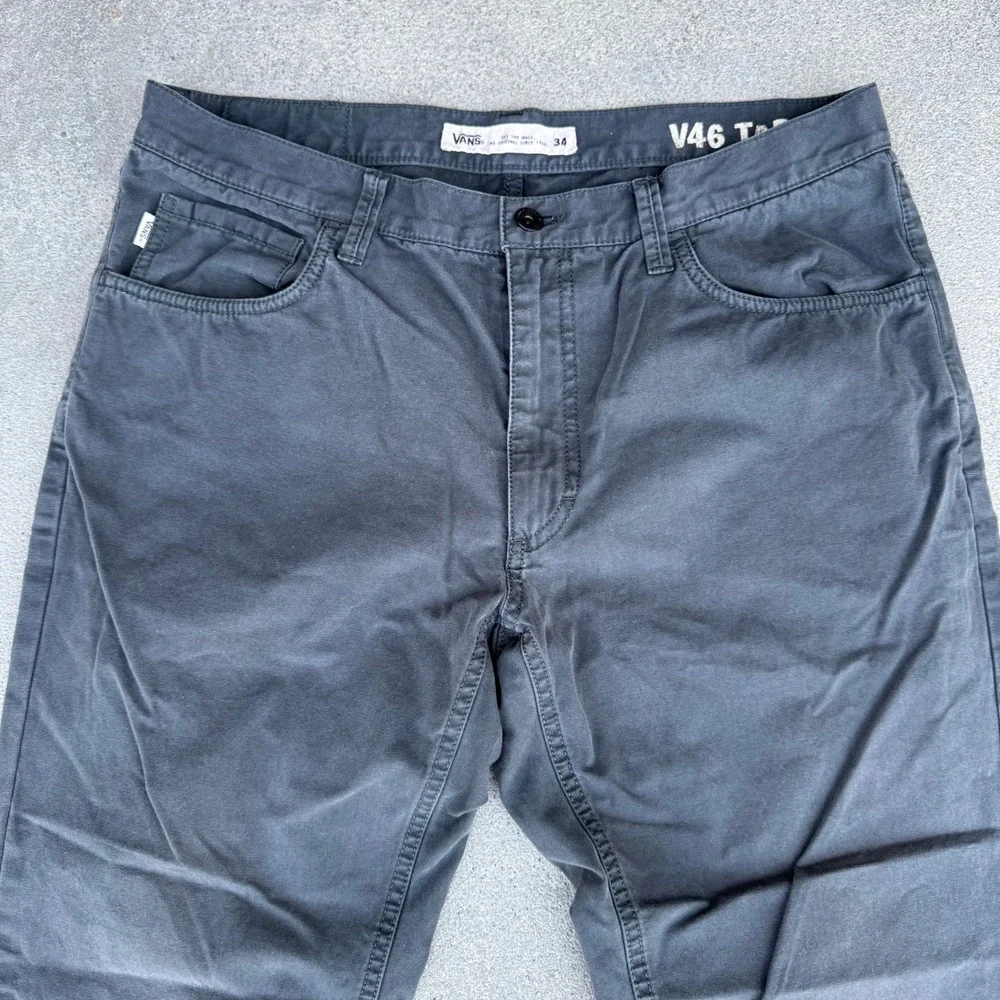Vans V46 Tapered Chino Pants Mens 34 Charcoal Gray Skate Trousers